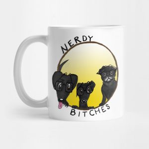 Photo of Nerdy Bitches doggo logo from merch store